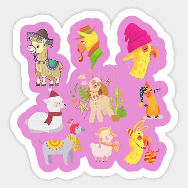 Cute Llamas Bundle Sticker by GoodWills